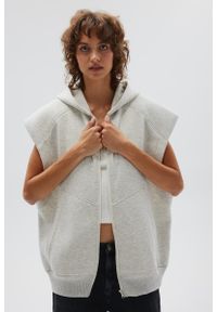Marsala - Kamizelka z kapturem w kolorze SILVER MOON - SWEVEN. Okazja: na co dzień. Typ kołnierza: kaptur. Materiał: jeans, dzianina, bawełna, poliester. Wzór: melanż. Styl: casual, elegancki
