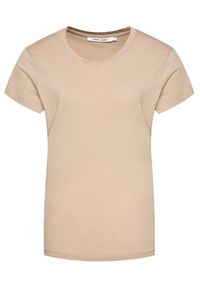 Samsoe & Samsoe - Samsøe Samsøe T-Shirt Solly Solid F00012050 Beżowy Regular Fit. Kolor: beżowy. Materiał: bawełna #3