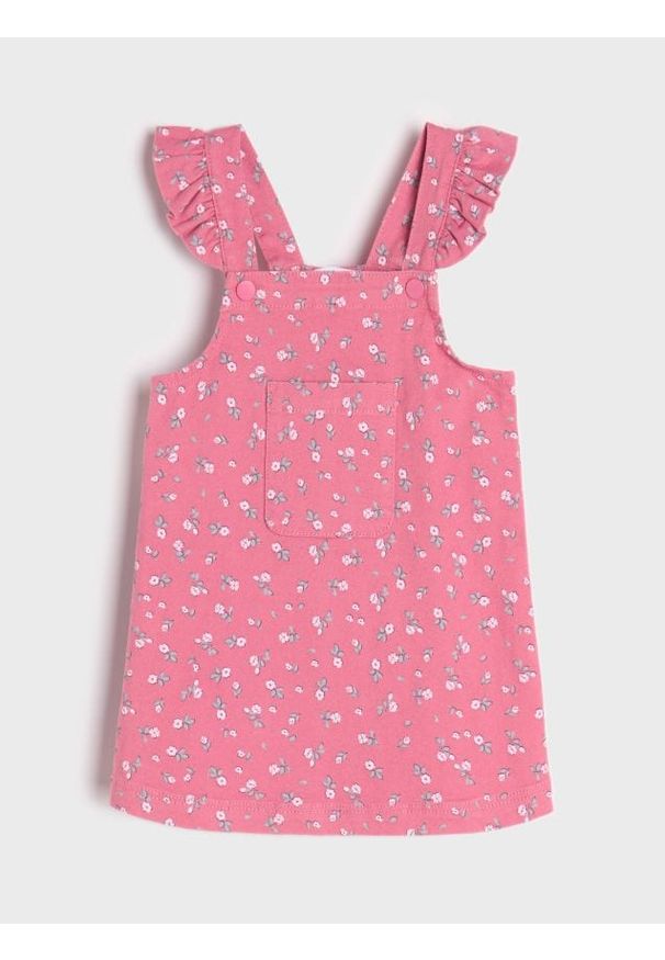 Sinsay - Sukienka w kwiaty - różowy. Kolor: różowy. Wzór: kwiaty