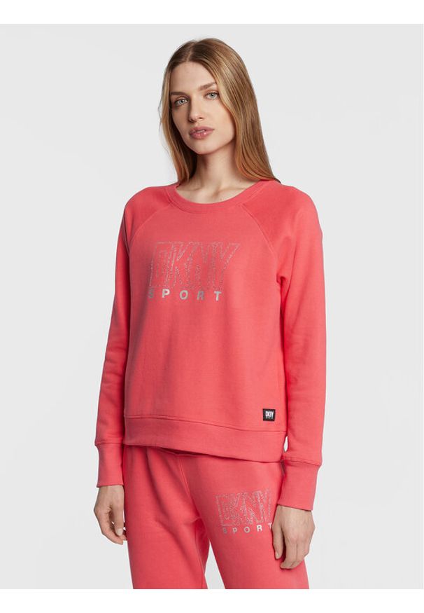 DKNY Sport Bluza DP2T9071 Różowy Regular Fit. Kolor: różowy. Materiał: bawełna, syntetyk. Styl: sportowy