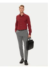 Calvin Klein Koszula K10K108229 Bordowy Slim Fit. Kolor: czerwony. Materiał: bawełna #5