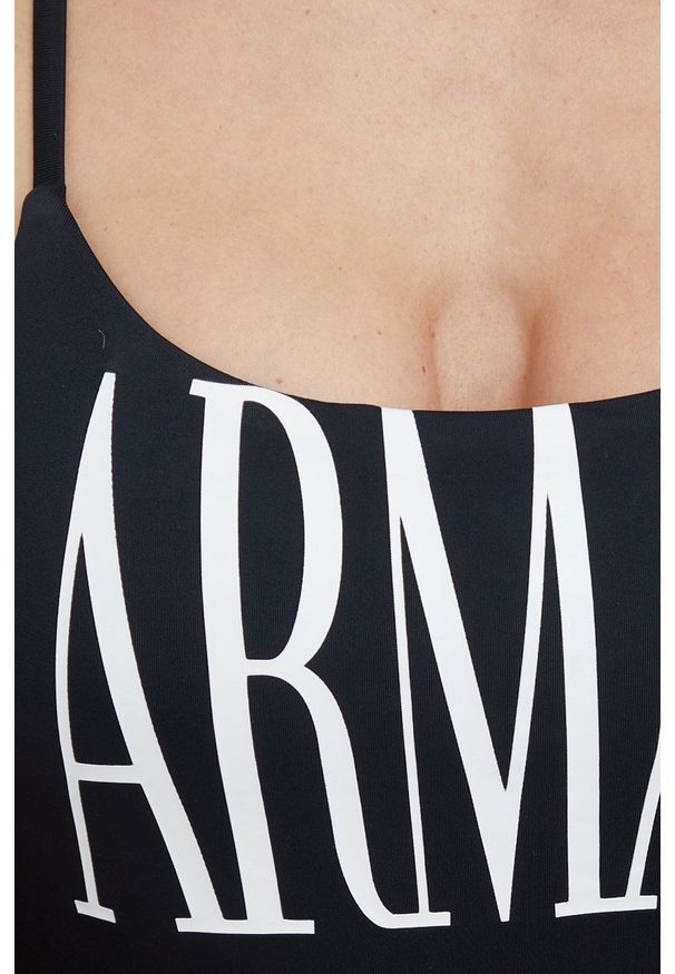 Emporio Armani Underwear jednoczęściowy strój kąpielowy kolor czarny lekko usztywniona miseczka. Kolor: czarny. Materiał: dzianina