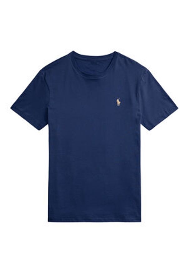 Polo Ralph Lauren T-Shirt 710671438426 Granatowy Custom Slim Fit. Typ kołnierza: polo. Kolor: niebieski. Materiał: bawełna