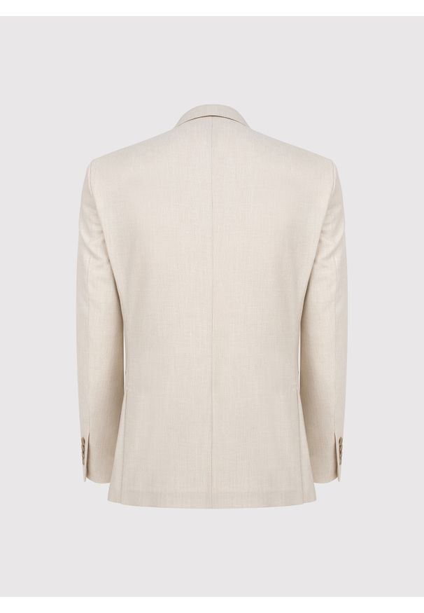 Pako Lorente - PAO LORENTE - Beżowa marynarka garniturowa z lnem. Kolor: beżowy. Materiał: len. Styl: młodzieżowy