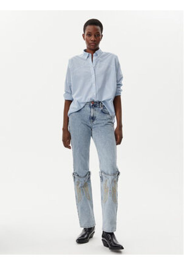 Mustang Koszula Ruby 1016116 Niebieski Oversize. Kolor: niebieski. Materiał: bawełna