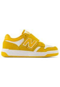 Buty dziecięce New Balance PHB480WA – żółte. Okazja: na co dzień. Kolor: żółty. Materiał: materiał, dresówka. Szerokość cholewki: normalna. Sport: turystyka piesza #1