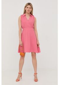 Morgan sukienka kolor różowy mini rozkloszowana. Kolor: różowy. Materiał: tkanina. Długość: mini #4