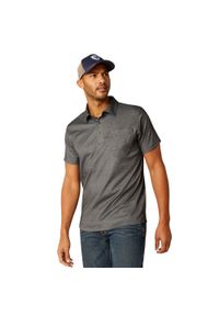 Polo Ariat Rebar. Okazja: na co dzień. Typ kołnierza: polo. Kolor: szary. Styl: casual