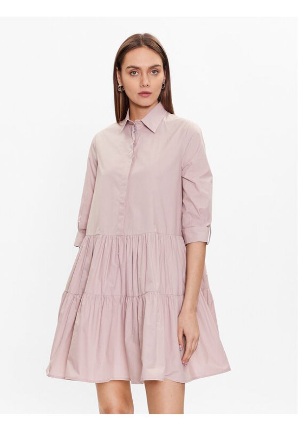 Fabiana Filippi Sukienka koszulowa ABD273W188 Różowy Regular Fit. Kolor: różowy. Materiał: bawełna. Typ sukienki: koszulowe