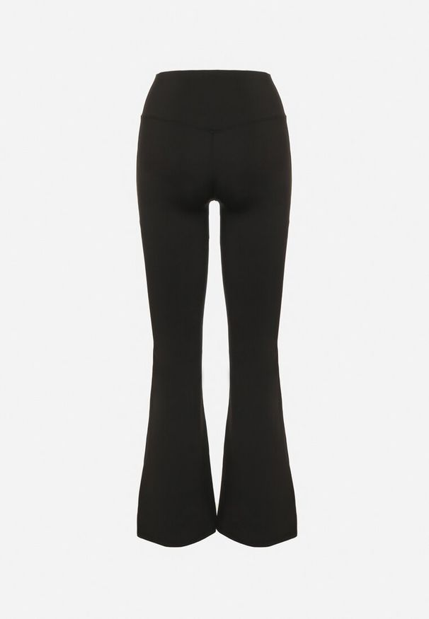 Born2be - Czarne Spodnie Legginsy Typu Dzwony z Wysokim Stanem Melonell. Stan: podwyższony. Kolor: czarny