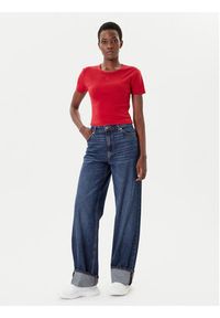 Hugo - HUGO T-Shirt Delanor 50512000 Czerwony Slim Fit. Kolor: czerwony. Materiał: bawełna #4