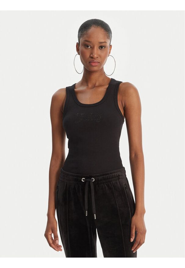 Juicy Couture Top Thin Strap JCWLV126308 Czarny Slim Fit. Kolor: czarny. Materiał: bawełna