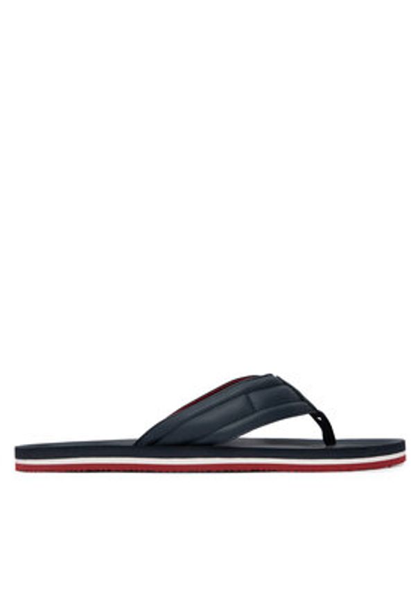 TOMMY HILFIGER - Tommy Hilfiger Japonki Hilfiger Padded Beach Sandal FM0FM05801 Granatowy. Kolor: niebieski. Materiał: syntetyk