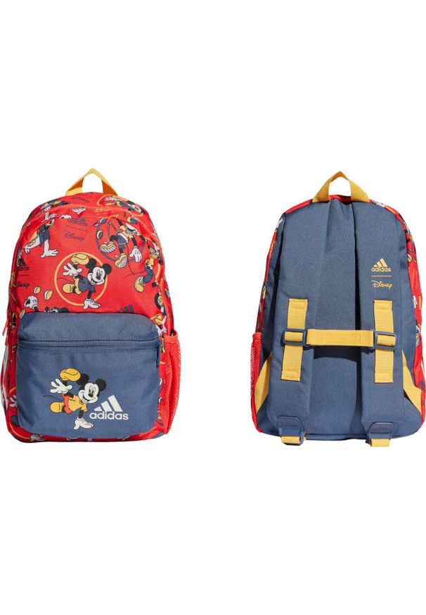 Adidas Plecak sportowy szkolny miejski adidas Disney Mickey Mouse czerwono-niebieski IW1120. Kolor: czerwony, niebieski, wielokolorowy. Wzór: motyw z bajki. Styl: sportowy