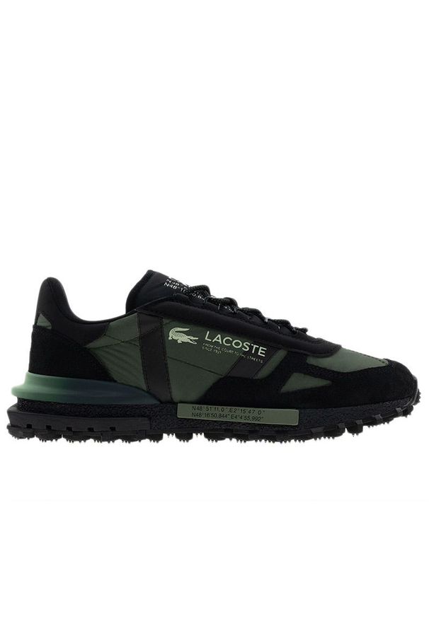 Buty męskie Lacoste Elite Active 750SMA0080-2J9 - zielone. Zapięcie: sznurówki. Kolor: zielony. Materiał: zamsz, skóra, materiał, syntetyk, guma, nylon. Szerokość cholewki: normalna
