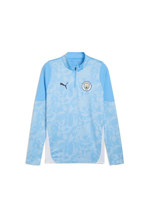 Puma - Bluzka treningowa 1/4 zip Manchester City 2025/26. Kolor: niebieski. Sport: bieganie