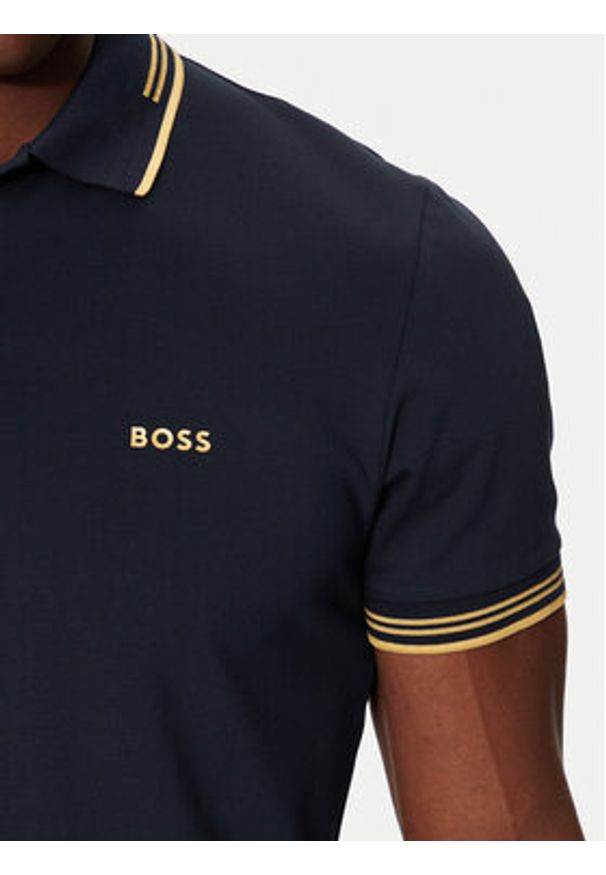 BOSS - Boss Polo Paul 50506193 Granatowy Slim Fit. Typ kołnierza: polo. Kolor: niebieski. Materiał: bawełna