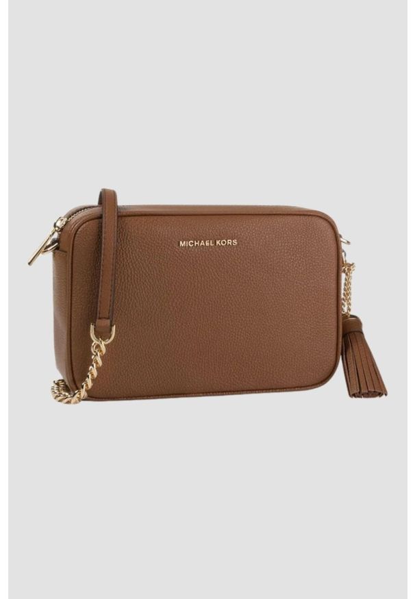 Michael Kors - MICHAEL KORS Brązowa listonoszka ze skóry. Kolor: brązowy. Materiał: skórzane. Styl: casual, elegancki