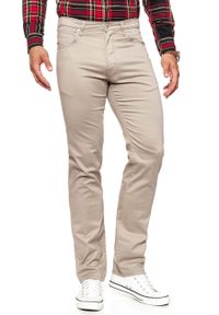 Wrangler - WRANGLER SPODNIE MĘSKIE ARIZONA DESERT TAUPE W12ORW227 112126446. Materiał: materiał