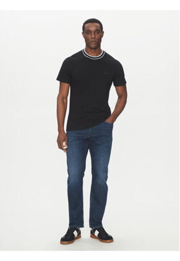 Lacoste T-Shirt TH8174 Czarny Regular Fit. Kolor: czarny. Materiał: bawełna
