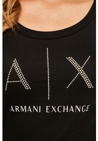 Armani Exchange - T-shirt. Kolor: niebieski. Materiał: dzianina. Wzór: nadruk #2