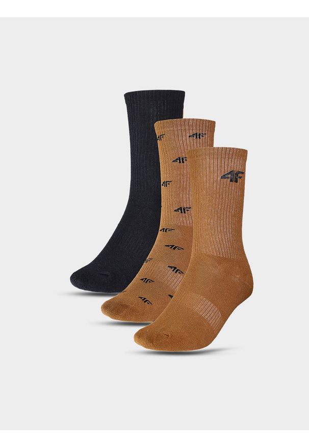 4f - 4F Skarpetki casual za kostkę (3-pack) chłopięce - multikolor 35-37. Kolor: wielokolorowy. Materiał: włókno, materiał, poliamid, bawełna