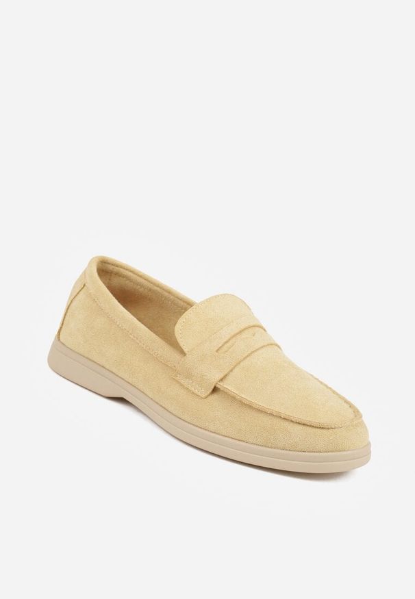 Renee - Żółte Mokasyny Casual VICES z Imitacji Zamszu z Wkładką ze Skóry Naturalnej Sheiris. Okazja: na co dzień. Kolor: żółty. Materiał: skóra, zamsz. Styl: casual