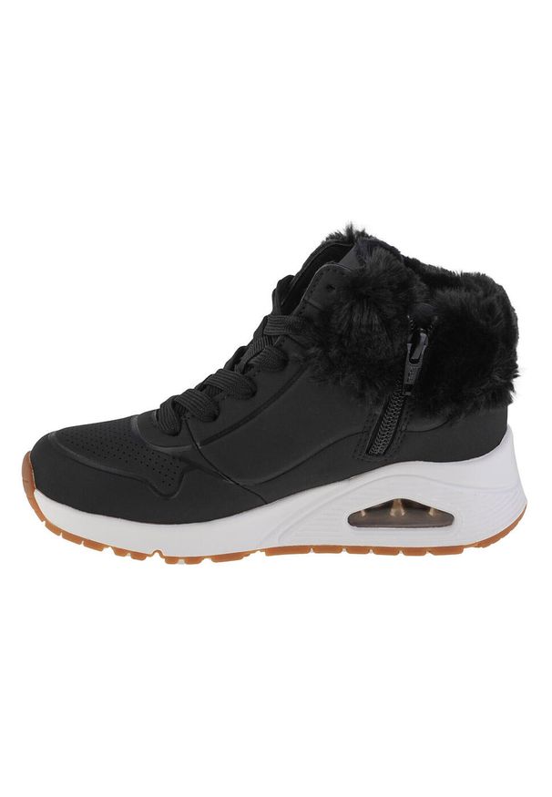 skechers - Buty do chodzenia dla dzieci Skechers Uno Fall Air. Zapięcie: sznurówki. Kolor: czarny. Materiał: guma, materiał, syntetyk, wełna. Szerokość cholewki: normalna. Sport: turystyka piesza