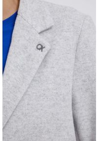 Calvin Klein Płaszcz wełniany kolor szary przejściowy. Okazja: na co dzień. Kolor: szary. Materiał: wełna. Wzór: gładki. Styl: klasyczny, casual #2