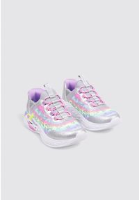 skechers - Kapcie SKECHERS UNICORN DREAMS Srebrny. Kolor: szary, wielokolorowy. Materiał: syntetyk, tkanina. Model: Skechers Sport. Sport: turystyka piesza