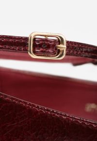 Born2be - Bordowe Lakierowane Czółenka Vices w Stylu Mary Jane ze Skórzaną Wkładką Rilindea. Okazja: na wesele, na co dzień, na ślub cywilny. Zapięcie: sprzączka. Kolor: czerwony. Materiał: skóra, lakier. Styl: casual, elegancki #6