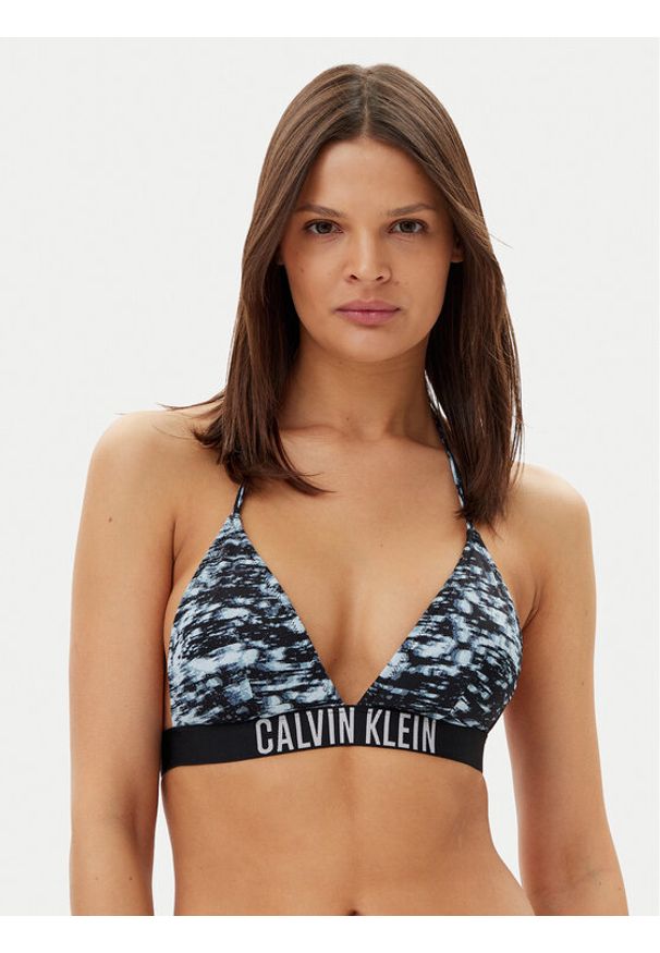 Calvin Klein Swimwear Góra od bikini KW0KW02854 Granatowy. Kolor: niebieski. Materiał: syntetyk