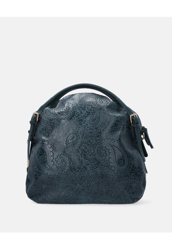 Venezia - NIEBIESKA TORBA Z KWIATOWYM WZOREM A-1262-Y CS BLUE. Kolor: niebieski. Wzór: kwiaty. Materiał: skórzane