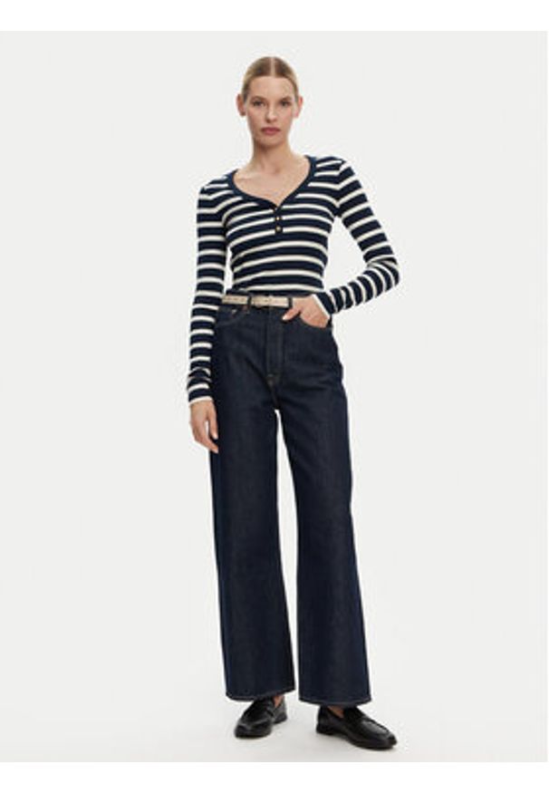 TOMMY HILFIGER - Tommy Hilfiger Bluzka Henley WW0WW43905 Granatowy Slim Fit. Typ kołnierza: typu henley. Kolor: niebieski. Materiał: bawełna