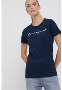 Rossignol T-shirt bawełniany kolor granatowy. Okazja: na co dzień. Kolor: niebieski. Materiał: bawełna. Wzór: nadruk. Styl: casual #5