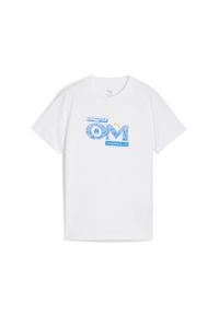 Puma - Młodzieżowa koszulka FtblCulture Olympique Marsylia PUMA White Bleu Azur Blue. Kolor: niebieski, wielokolorowy, biały. Sport: piłka nożna