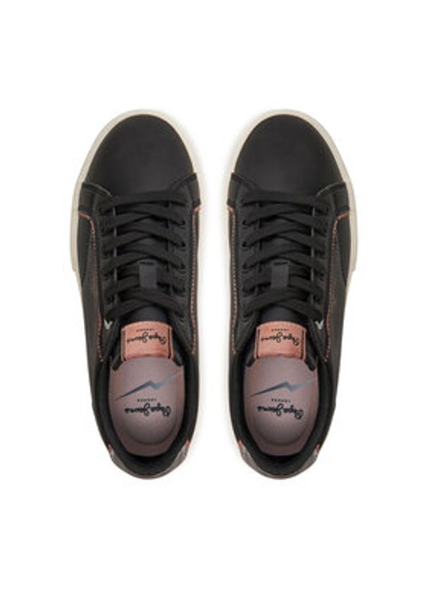 Pepe Jeans Sneakersy Style PLS31564 Czarny. Kolor: czarny. Materiał: skóra