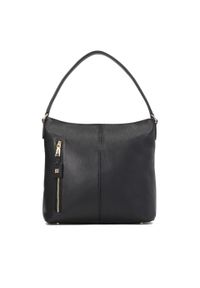 Kazar - Czarna torebka damska. Kolor: czarny. Materiał: skórzane. Styl: casual. Rodzaj torebki: na ramię #1