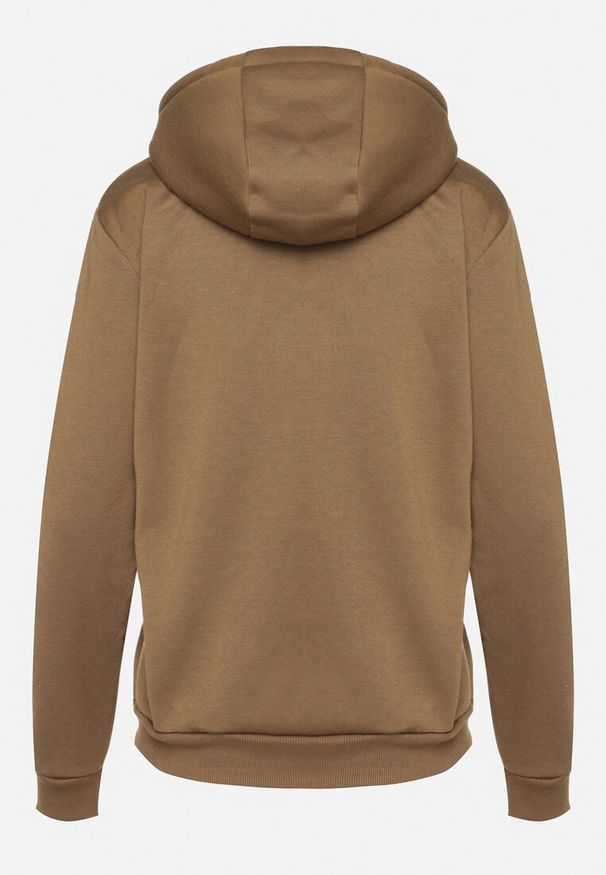 Born2be - Ciemnozielona Bluza z Kapturem Kasseia. Typ kołnierza: kaptur. Kolor: zielony. Materiał: dzianina, polar. Styl: klasyczny