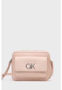 Calvin Klein torebka kolor szary. Kolor: różowy. Rodzaj torebki: na ramię