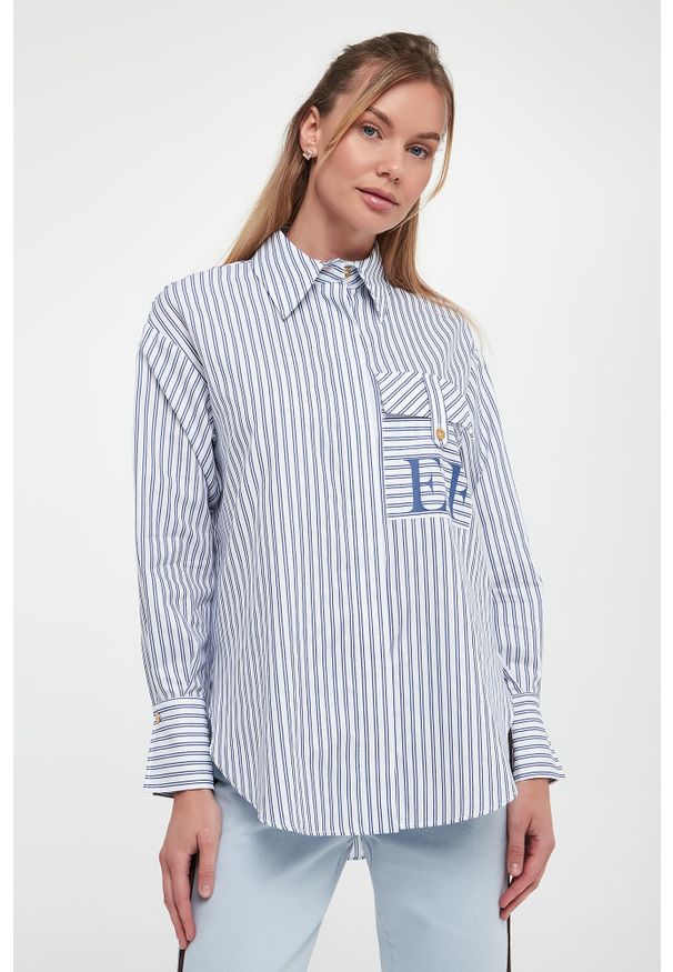 Elisabetta Franchi - Koszula damska w paski ELISABETTA FRANCHI. Wzór: paski