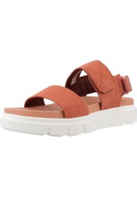Timberland - Sandały TIMBERLAND GREYFIELD SANDAL 2 STR Czerwony. Kolor: czerwony. Materiał: tkanina, skóra. Sezon: lato