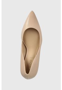 Aldo szpilki skórzane kolor beżowy. Kolor: beżowy. Materiał: skóra. Obcas: na szpilce. Wysokość obcasa: średni #2