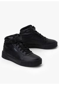 Sneakersy damskie czarne Puma Carina 2.0 Mid. Zapięcie: rzepy. Kolor: czarny. Materiał: skóra, guma, materiał. Szerokość cholewki: normalna. Sezon: lato #4