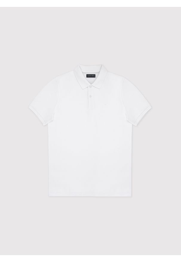 Pako Lorente - PAKO LORENTE – Biały t-shirt polo. Typ kołnierza: polo. Kolor: biały. Materiał: bawełna, elastan