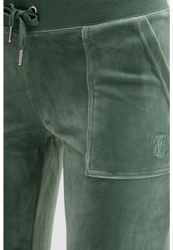 Juicy Couture - JUICY COUTURE Zielone damskie spodnie dresowe Layla Low Rise Pocket, Rozmiar XS. Kolor: zielony. Materiał: dresówka