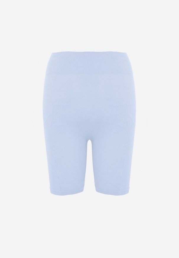 Born2be - Niebieskie Szorty Kolarki z Wysokim Stanem o Modelującym Fasonie Kimolodia. Okazja: na co dzień. Stan: podwyższony. Kolor: niebieski. Styl: casual
