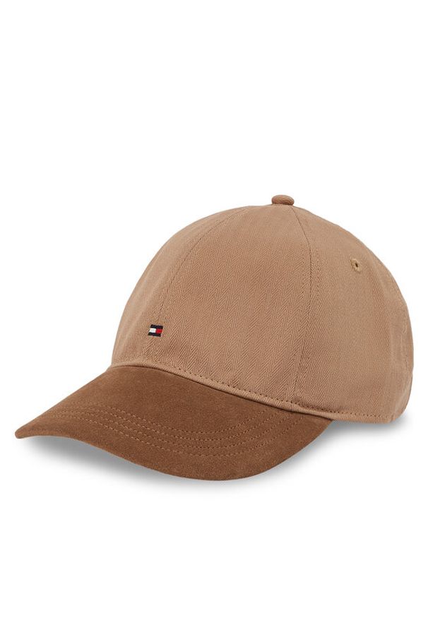 TOMMY HILFIGER - Tommy Hilfiger Czapka z daszkiem Th Flag Herringbone 6 Panel Cap AM0AM13385 Brązowy. Kolor: brązowy. Materiał: materiał, bawełna