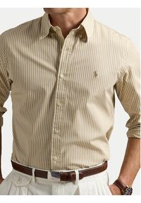 Polo Ralph Lauren Koszula 710929346014 Beżowy Custom Fit. Typ kołnierza: polo. Kolor: beżowy. Materiał: bawełna #2