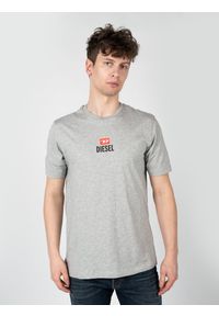 Diesel T-Shirt "T-Just" | A11184-RGRAI-5JE | Mężczyzna | Szary. Okazja: na co dzień. Kolor: szary. Materiał: bawełna. Wzór: nadruk. Styl: casual, klasyczny, elegancki #3